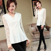 物上衣卓欧2013秋装新款女装蕾丝上衣<em>圆领</em>修