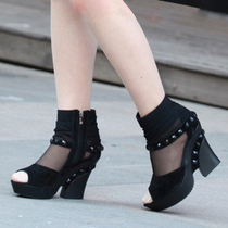 镂空夏天网靴高筒长靴2013夏季新款女<em>凉鞋</em>凉