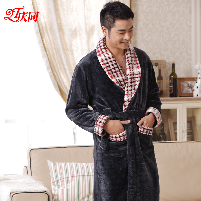淘宝聚划算购物<em>睡袍</em>2013珊瑚绒<em>睡袍男士睡衣</em>