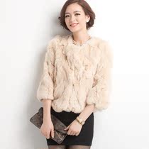 新2013新海宁貉子大毛领皮草背心 兔毛<em>编织</em>皮