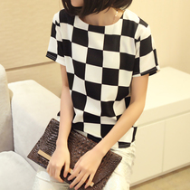 <em>淘宝</em>聚划算<em>购物格子</em>T恤2013秋季新款<em>女装</em>时尚