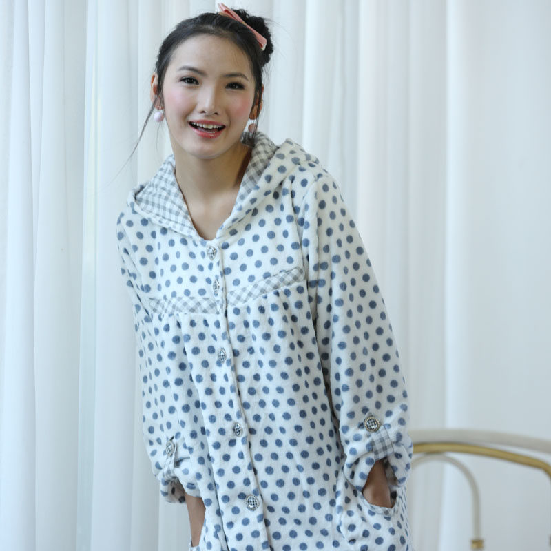 淘宝聚划算购物<em>睡袍</em>秋冬季 外贸长袖<em>睡袍</em>宽松