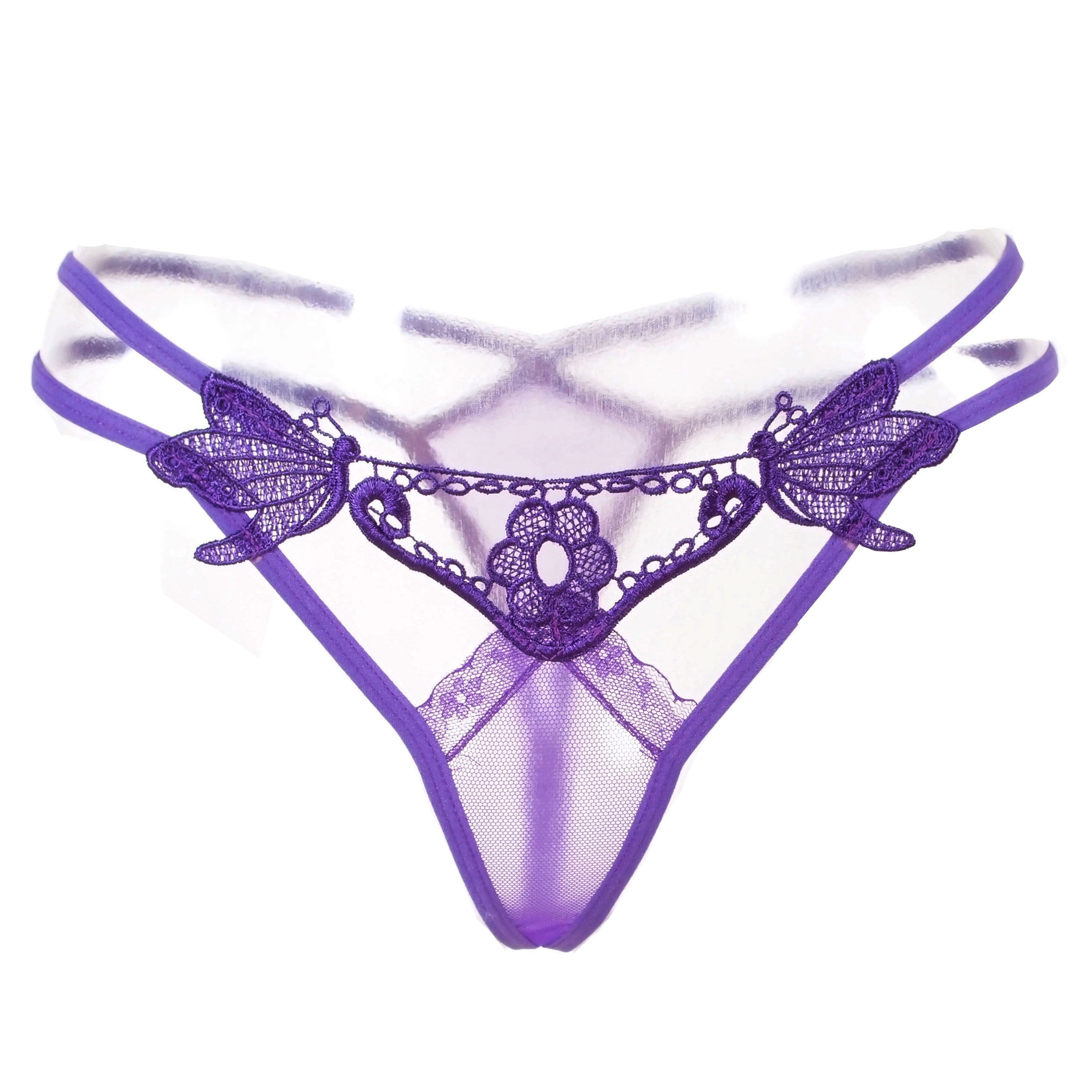 T裤专柜新款 网纱透明<em>大码女士内裤</em> 低腰诱惑