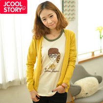 淘宝聚划算购物单排扣彩色扣子<em>短款</em>春秋<em>女针织</em>