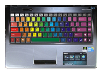 华硕 N80\N81\F80\F81\F83\k41 彩虹键盘贴 炫彩贴 价格:38.00