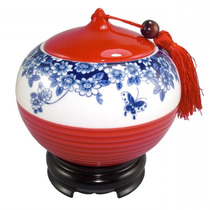 晟皓陶瓷 景德镇瓷器 中国红龙凤将军罐 陶瓷密