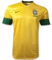 top thai quality brazil shirt 2012-2013 home yellow jerseys 价格:68.00