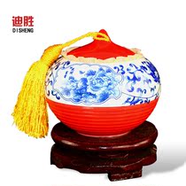 晟皓陶瓷 景德镇瓷器 中国红龙凤将军罐 陶瓷密