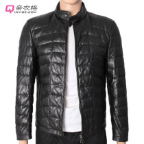 淘宝聚划算购物夹克式羽绒服真皮<em>皮衣</em>男水貂领