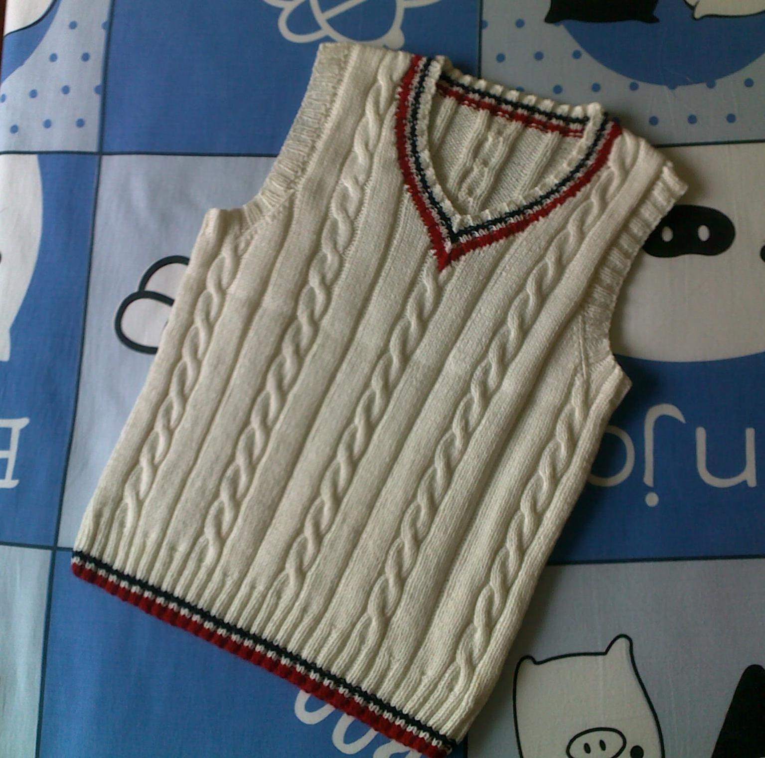 手工<em>编织</em>儿童<em>毛线</em>背心/V领针织<em>马夹</em>/<em>婴儿</em>鸡心