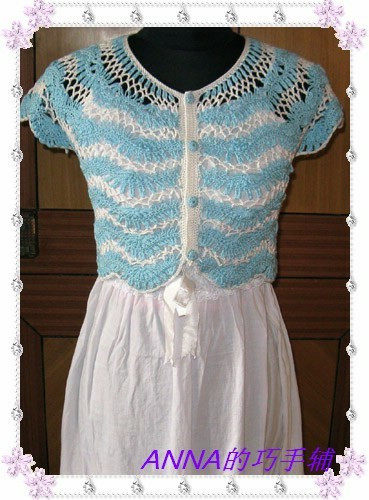 手工钩针<em>编织</em>女装<em>毛衣 开衫</em> 短<em>外套</em> 短袖 女式小