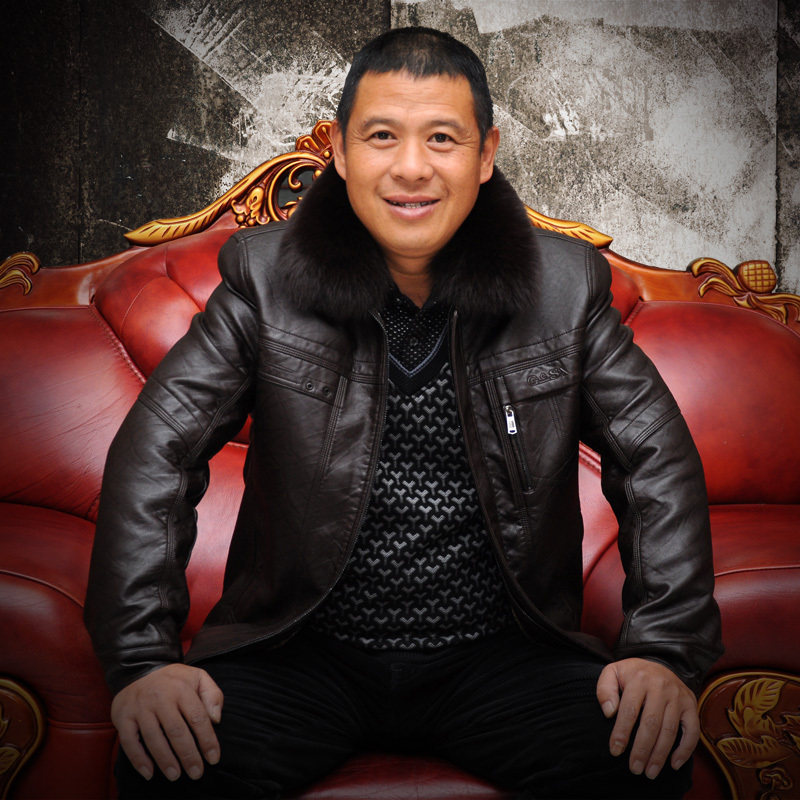 <em>中老年</em>皮衣<em>男外套</em>加厚<em>中老年</em>男装爸爸冬装中年