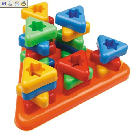 三角形堆塔 认识颜色形状配对 儿童益智玩具幼