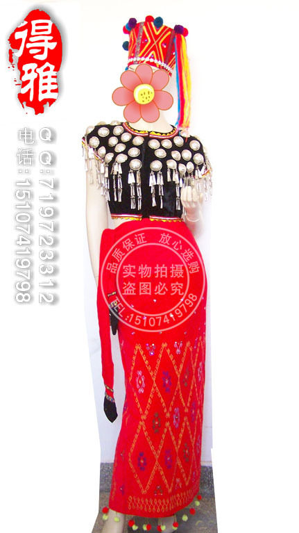景颇族<em>男女民族舞蹈</em>演出服装服饰五十六56个