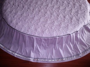 淡紫色婚庆床品定做圆床用品夹棉圆床罩圆床盖
