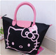 Hello Kitty black rose red shopping bags handbag bag handbag is blending of rose red