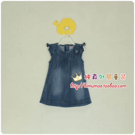 外贸童装 欧单<em>女童</em>儿童裙 全棉薄型<em>牛仔裙</em> <em>马甲</em>