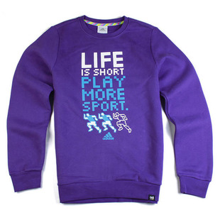 前几天在阿迪达斯专卖店里的一款全紫色卫衣。