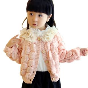 宝贝Baby童装秋款女童装新款棒针<em>淑女开衫</em>外