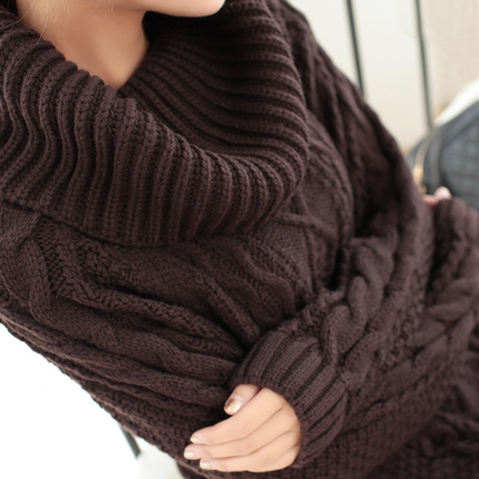 2013冬季新款韩版针织粗<em>麻花毛衣</em>女宽松高领