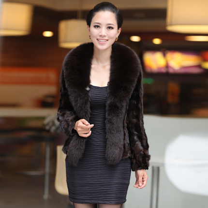 巴蒂之都 2013<em>新款皮草外套</em> 女<em>水貂</em>皮草 短款狐