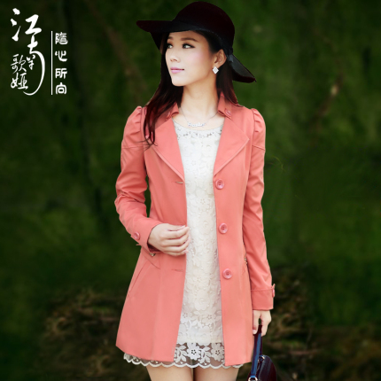 女<em>风衣女款</em> 2013新款 江南歌娅中长款女式<em>风衣</em>