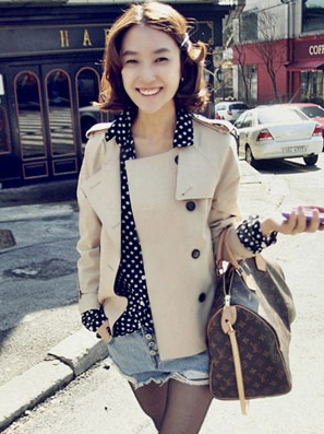 2013新品春秋短<em>风衣外套女款</em>双排扣韩国<em>休闲</em>