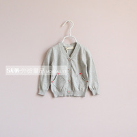 Sun * 外贸 出口 女童 <em>梅红色</em> 棉线 针织<em>开衫</em> 毛