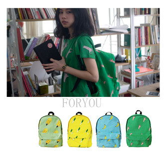 包邮正品YIZI <em>原宿软妹</em>清新冰淇淋香蕉 帆布<em>双肩</em>