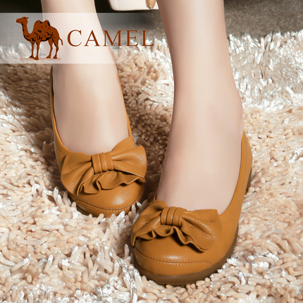 <em>camel骆驼女鞋</em> 舒适休闲鞋 蝴蝶结妈妈单鞋 软