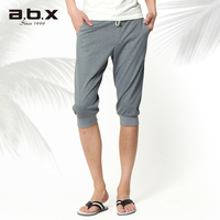 abx运动七分裤<em>男</em>夏季修身<em>短裤子男</em>7分裤 中裤