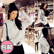 原宿风韩版潮女连帽胖妹妹春装薄<em>款开衫卫</em>衣