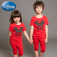 迪士尼正品童装男女童最有爱<em>米奇</em>印花<em>兄妹</em>套装