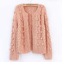 日系秋冬装纯手工棒针编织复古麻花<em>粗毛线</em>高腰