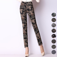 四面花-瘦休闲裤印花女裤长裤[折扣季5折274.
