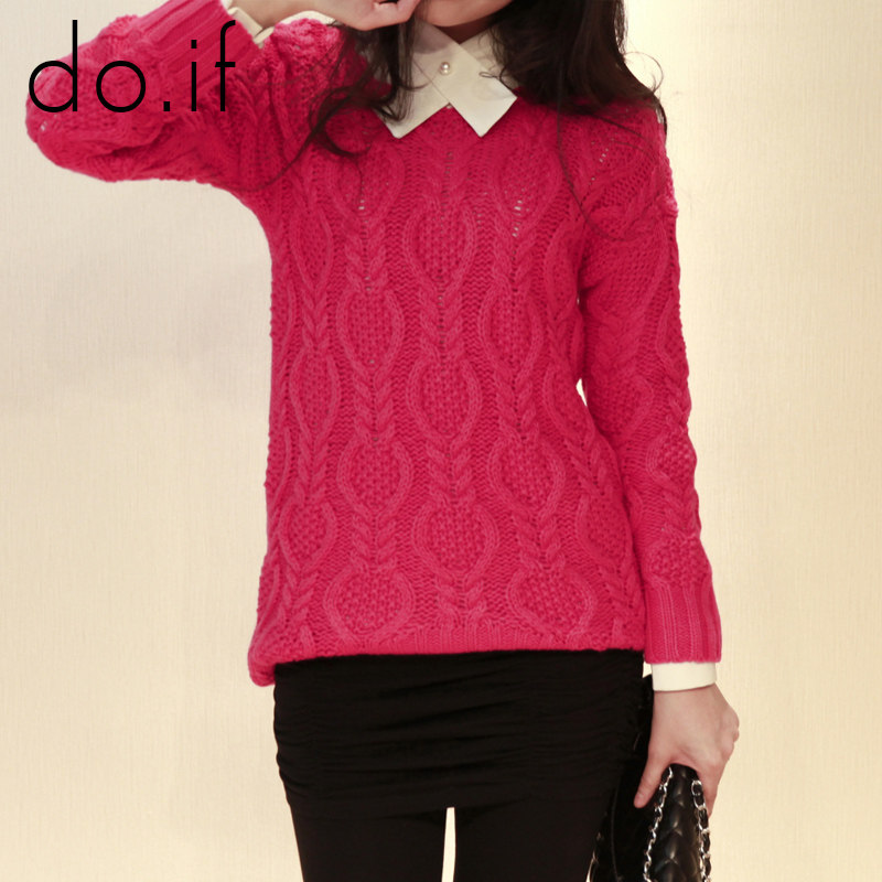 欧美复古宽松麻花外套头粗棒针<em>孕妇加厚保暖</em>女