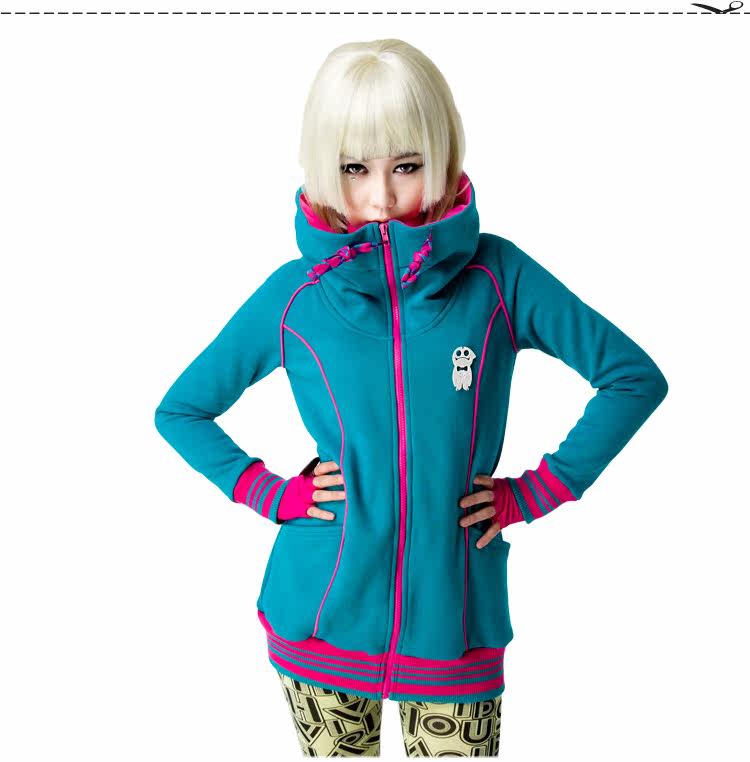 Inturn春秋2014新品韩版<em>短款卫衣加绒</em>直筒<em>开衫</em>