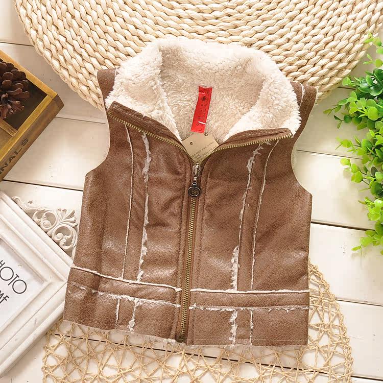 批发采购童装<em>马甲</em>麂皮绒<em>儿童</em>春<em>秋季薄马甲</em>背心