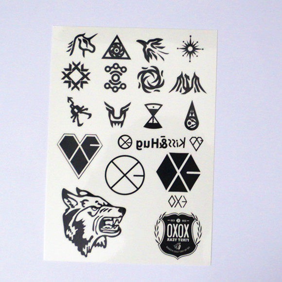 <em>EXO鹿晗</em>吴亦凡吴世勋周边纹身刺青 专辑WO