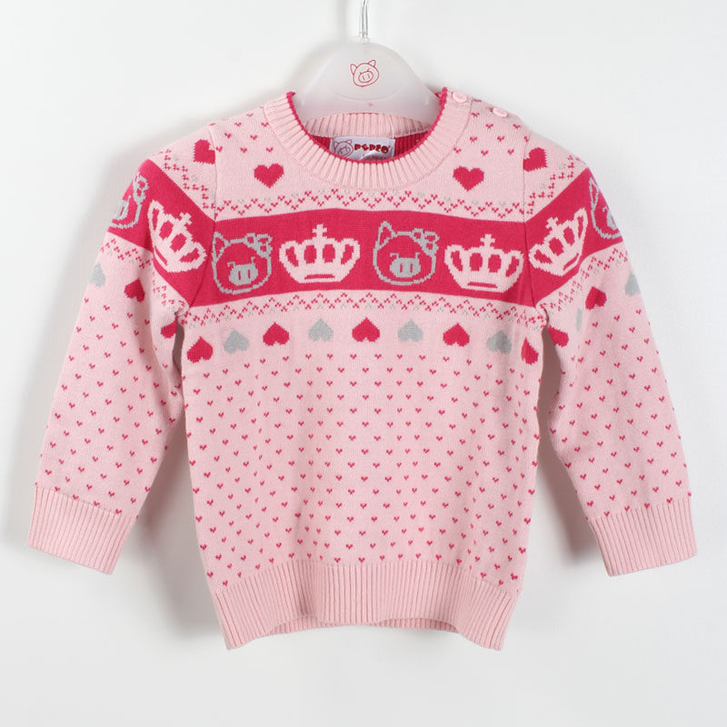 正品<em>小猪班纳童装</em>2013女婴童长袖针织衫宝宝