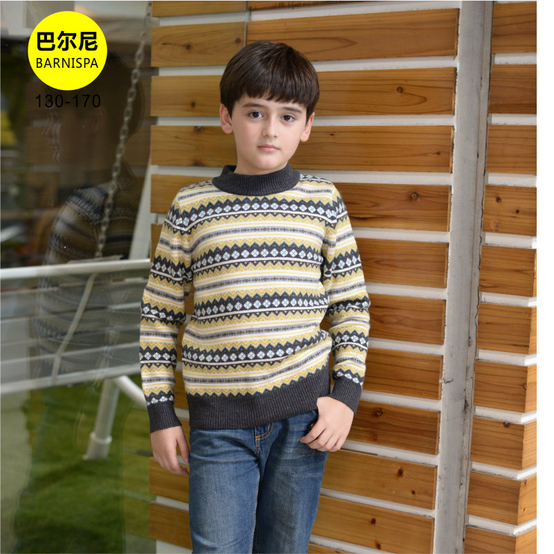 童装秋冬款<em>大男童毛衣</em>羊绒衫双层<em>加厚</em>大码17