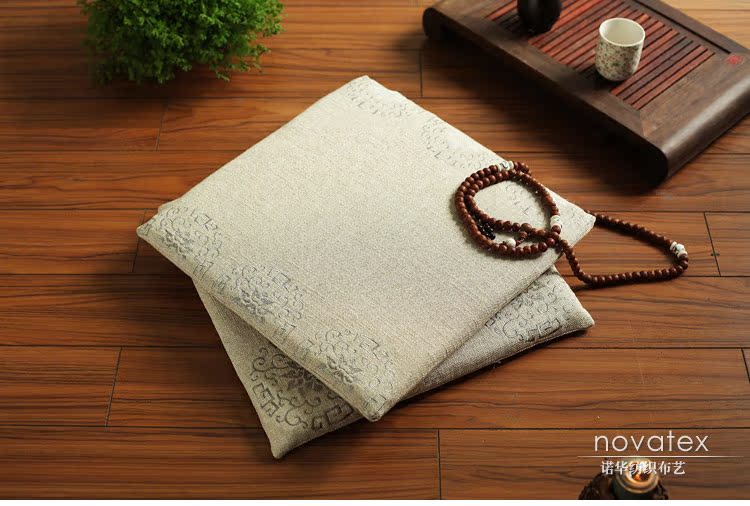 亚麻绣花蒲垫禅坐垫打坐蒲团垫子榻榻米-+阿里