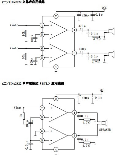 TDA2822M\/TDA2822 SO-P8 双声道音频功率