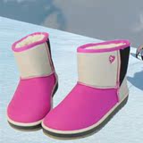 冬季拼色保暖平底雪地靴