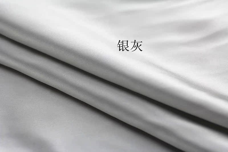 19姆米 素雅3色100%桑蚕丝服装面料 真丝缎素绉缎布料 衣裙礼服料