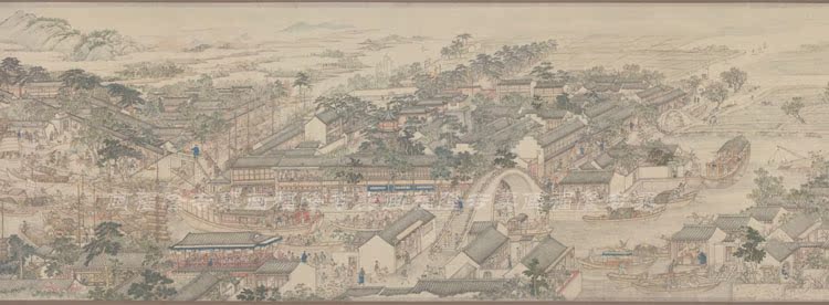 丝绸画 徐扬姑苏繁华图 十大名画 字画国