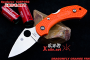 Spyderco ֩ C28OR2 Dragonfly Orange FrnɫֱرС VG10+ɫFRNֱ 