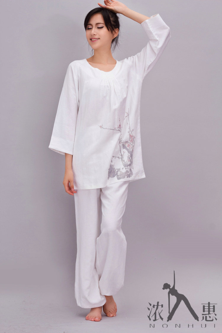 浓惠1182 2032亚麻瑜伽服特体瑜伽服spa服装 茶道服装居家服装