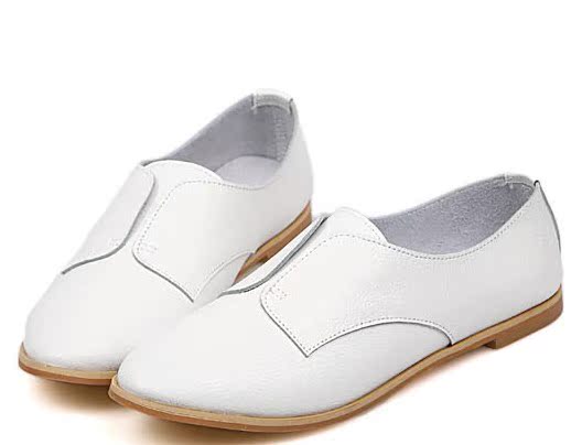 韩国小白鞋真皮平底白色护士鞋秋鞋牛筋韩版复