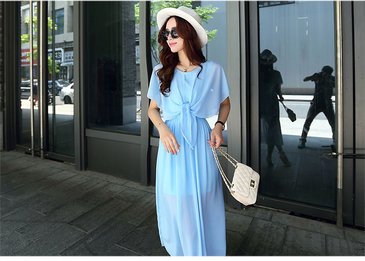 Mssefn2015夏新款韩版女装雪纺连衣裙中长裙超仙海边度假M72